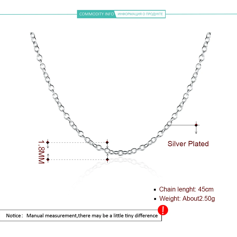 Ожерелье из круглых звеньев для женщин серебро/золото/бронза 20 шт. 1 8 мм тонкая