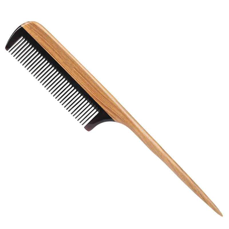 Hair Combs -Natural Fine Tooth Wooden Tail Comb - No Static Purple Heart Wood Comb With Black Horn Teeth
Hair Combs -Natural Fine Tooth Wooden Tail Comb - No Static Purple Heart Wood Comb With Black Horn Teeth