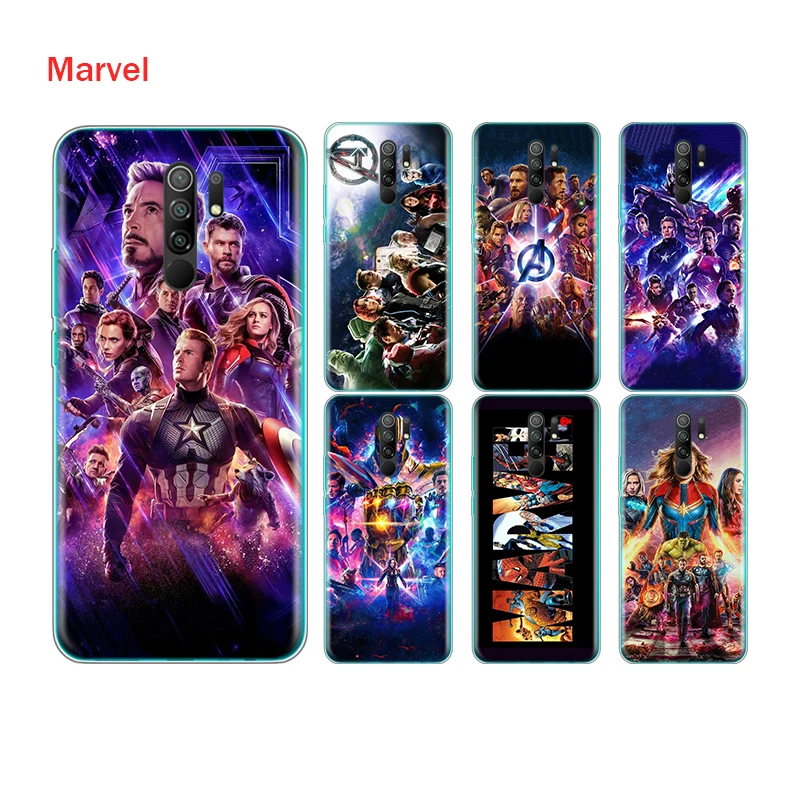 Силиконовый чехол Marvel The Avengers для Xiaomi Redmi Note 10 10S 9 9S Pro Max 9T 8T 8 7 6 5 5A телефона|Бамперы|