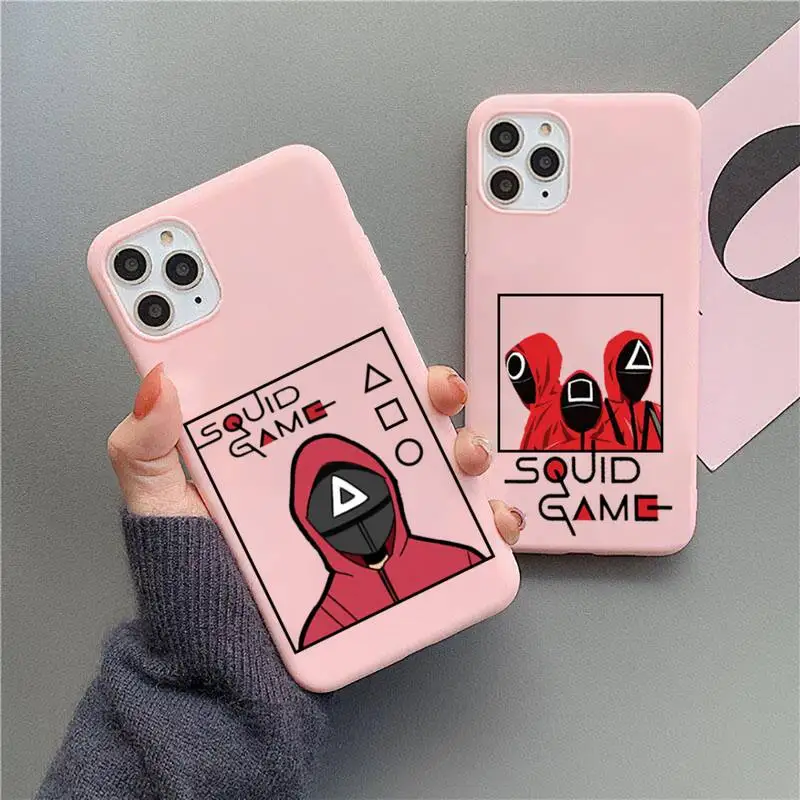 Squid Game Phone Case Candy Color for iPhone 6 6S 7 8 11 12 XS X SE 2020 XR mini pro Plus MAX mobile bags Round Six design 067 
Squid Game Phone Case Candy Color for iPhone 6 6S 7 8 11 12 XS X SE 2020 XR mini pro Plus MAX mobile bags Round Six design 067