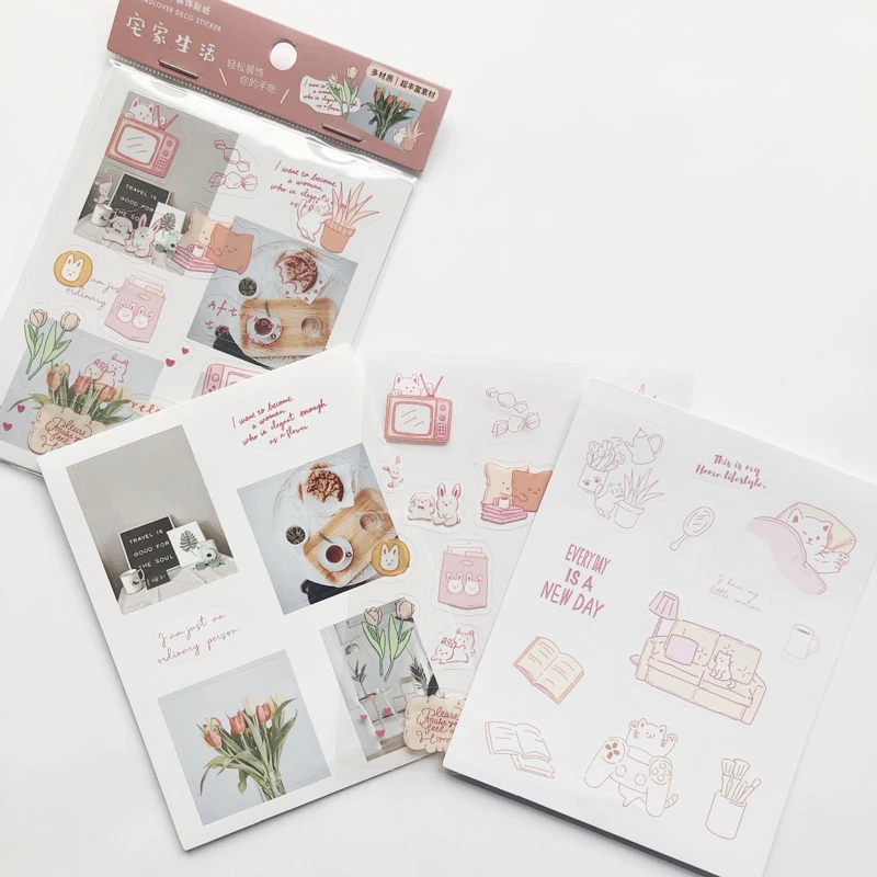 3 sheets /Bag Cat Rabbit Stay At Home Silence Decorative Stickers DIY Notebook Computer Decor
3 sheets /Bag Cat Rabbit Stay At Home Silence Decorative Stickers DIY Notebook Computer Decor