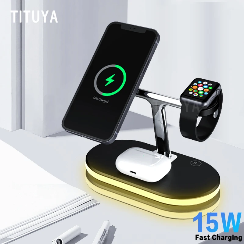 3 in 1 Magnetic Wireless Charger 15W Fast Charging For iPhone iwatch Airpods 11 12 Mini Pro Max 8 Plus Xiaomi Mix4 Phone Charger
3 in 1 Magnetic Wireless Charger 15W Fast Charging For iPhone iwatch Airpods 11 12 Mini Pro Max 8 Plus Xiaomi Mix4 Phone Charger