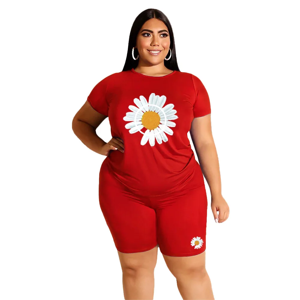 Plus Size Women Clothing Two Piece Set Short Sleeve Daisy Printed 2 Piece Sets Womens Outfits Summer Sports Leisure Suits 5XL
Plus Size Women Clothing Two Piece Set Short Sleeve Daisy Printed 2 Piece Sets Womens Outfits Summer Sports Leisure Suits 5XL