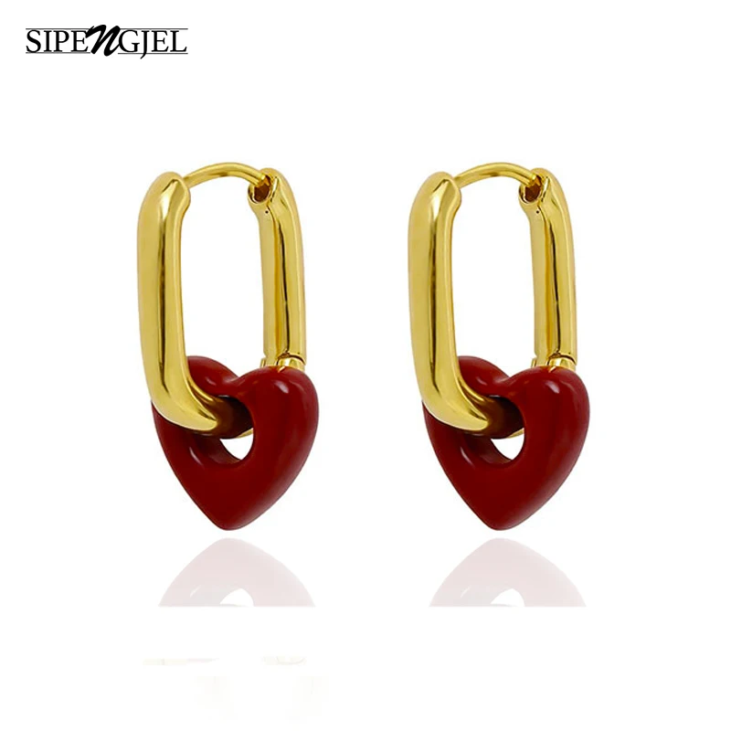 SIPENGJEL Fashion European And Amercian Simple Tempersment Vintage Earrings Red Love Haert Drop Earrings For Women Jewelry
SIPENGJEL Fashion European And Amercian Simple Tempersment Vintage Earrings Red Love Haert Drop Earrings For Women Jewelry