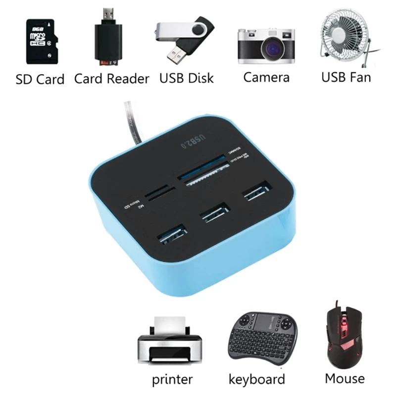 H4GA USB 2.0 Hub Combo USB Splitter 3 Port Multiple Expander 2.0 No Driver Required Plug and Play, for PC Computer Laptop
H4GA USB 2.0 Hub Combo USB Splitter 3 Port Multiple Expander 2.0 No Driver Required Plug and Play, for PC Computer Laptop