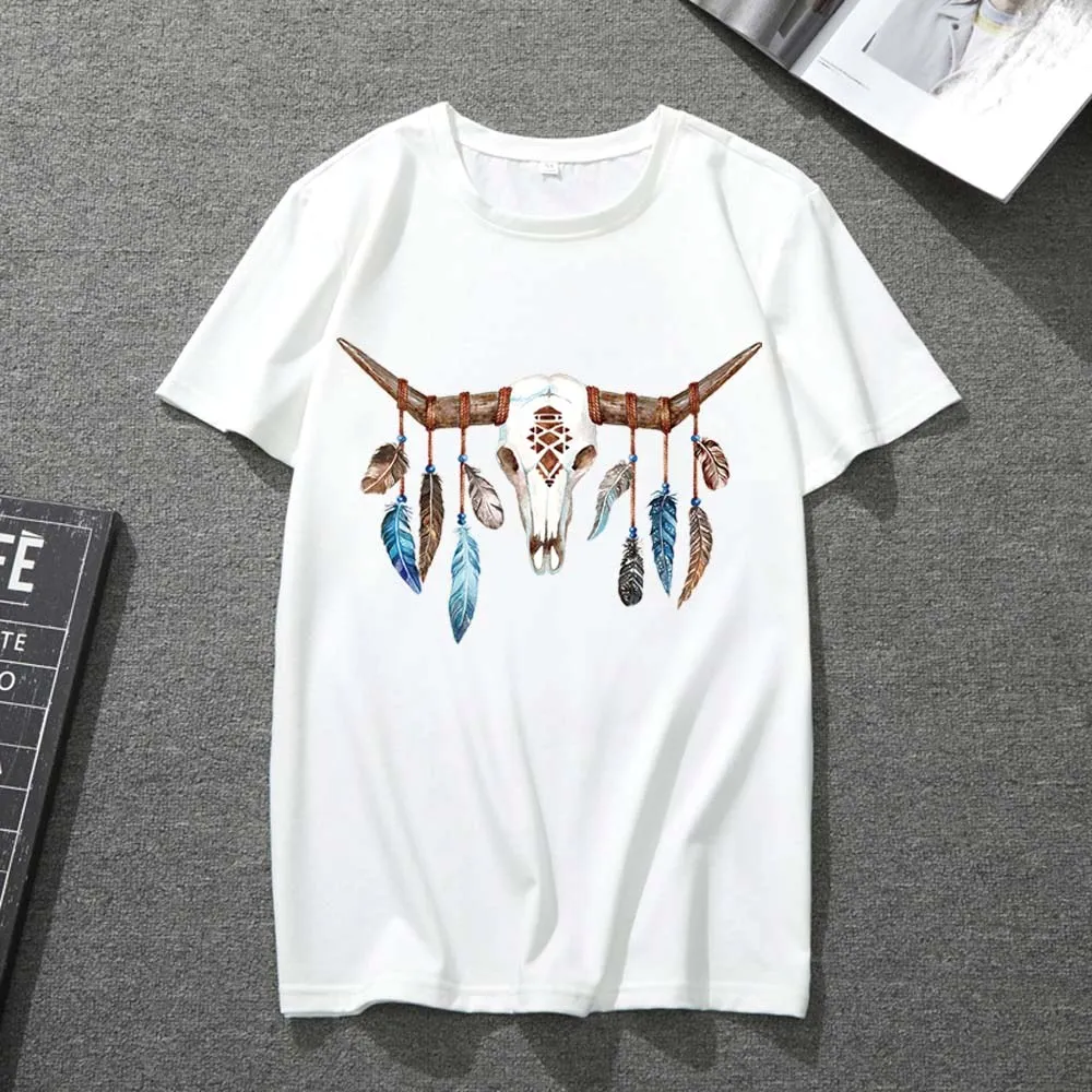 Unisex T-shirt Simple Feather Wind Chime Printing Round Neck White Casual Street Wild Short-sleeved Shirt Youth Breathable Shirt
Unisex T-shirt Simple Feather Wind Chime Printing Round Neck White Casual Street Wild Short-sleeved Shirt Youth Breathable Shirt