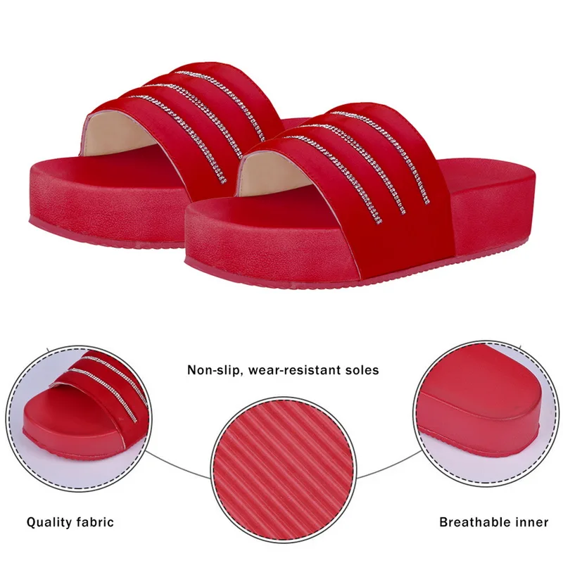 2021 Summer Women Rhinestone Platform Slippers Wedge Sandals Beach Slippers Calzado Mujer Women's Slippers Fashion Casual Loafer
2021 Summer Women Rhinestone Platform Slippers Wedge Sandals Beach Slippers Calzado Mujer Women's Slippers Fashion Casual Loafer