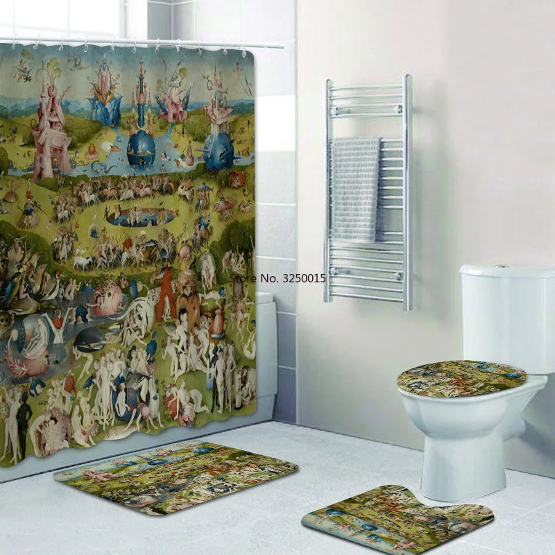 4PCS Home Decor Set Garden of Earthly Delights Shower Curtain Bathroom Curtain Bath Mat Rug for Toilet Bathtub Hieronymus Bosch
4PCS Home Decor Set Garden of Earthly Delights Shower Curtain Bathroom Curtain Bath Mat Rug for Toilet Bathtub Hieronymus Bosch