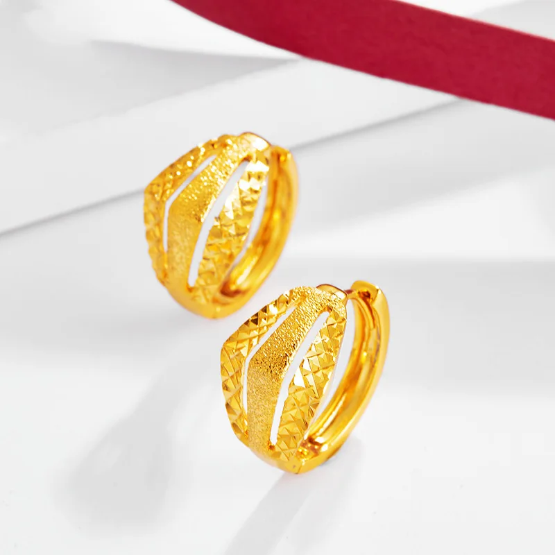 Stud Earrings for Women Retro Simple Yellow Gold Color Flower Earrings for Wedding Engagement Fashion Jewelry kolczyki damskie
Stud Earrings for Women Retro Simple Yellow Gold Color Flower Earrings for Wedding Engagement Fashion Jewelry kolczyki damskie