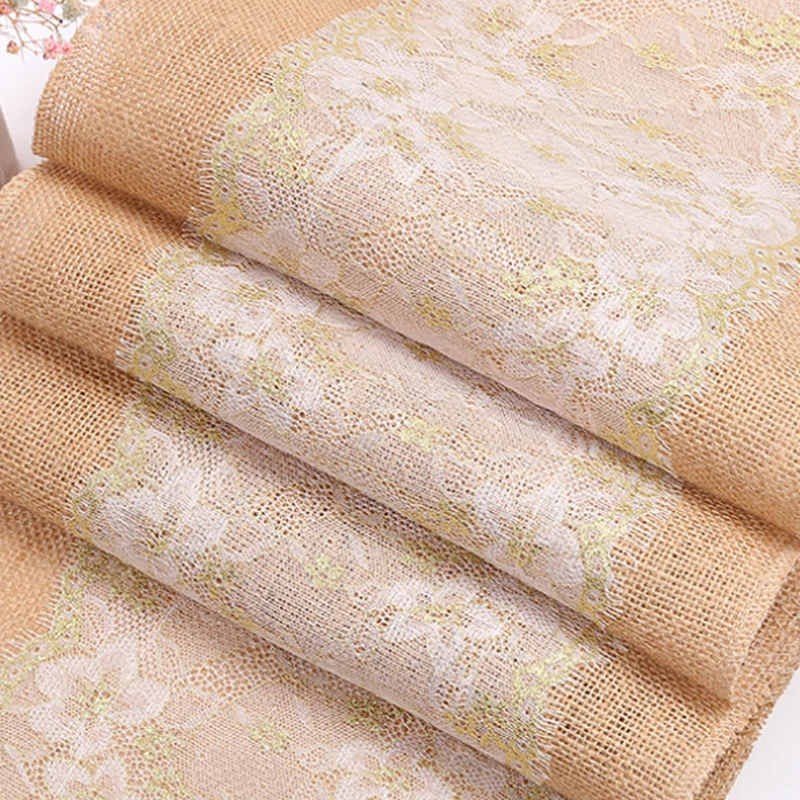 HAZY Natural Jute Table Runner Gold Lace Table Runners for Wedding Christmas Restaurant Banquet Party Tablecloth Decoration
HAZY Natural Jute Table Runner Gold Lace Table Runners for Wedding Christmas Restaurant Banquet Party Tablecloth Decoration