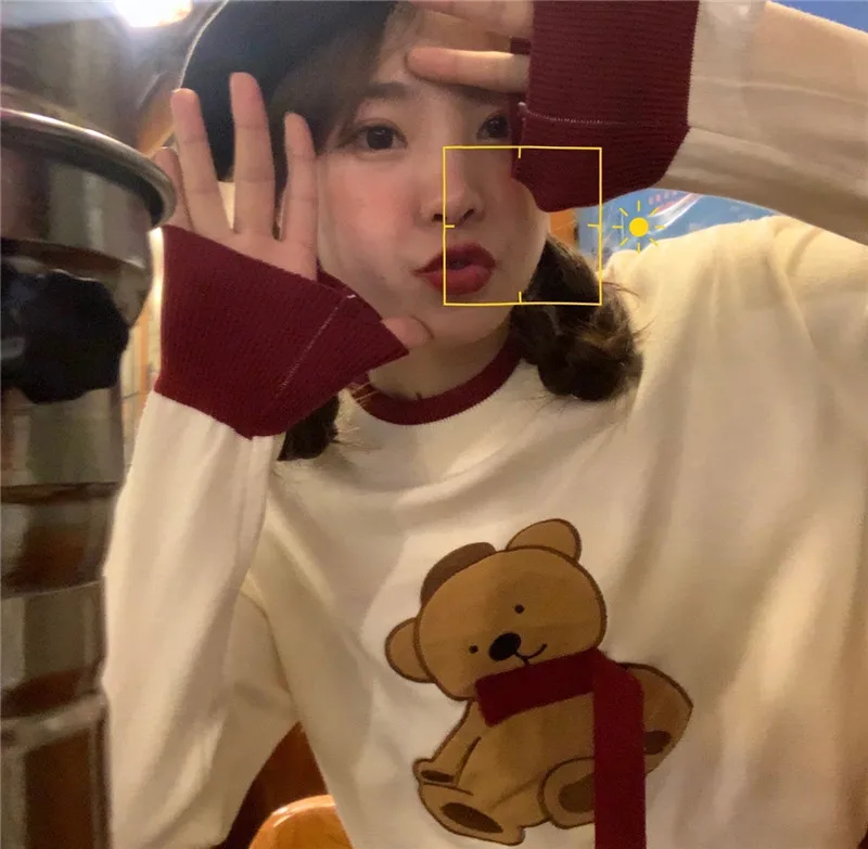 GRUIICEEN new winter loose cartoon sweater women round collar sweater pullovers knitwear top 
GRUIICEEN new winter loose cartoon sweater women round collar sweater pullovers knitwear top