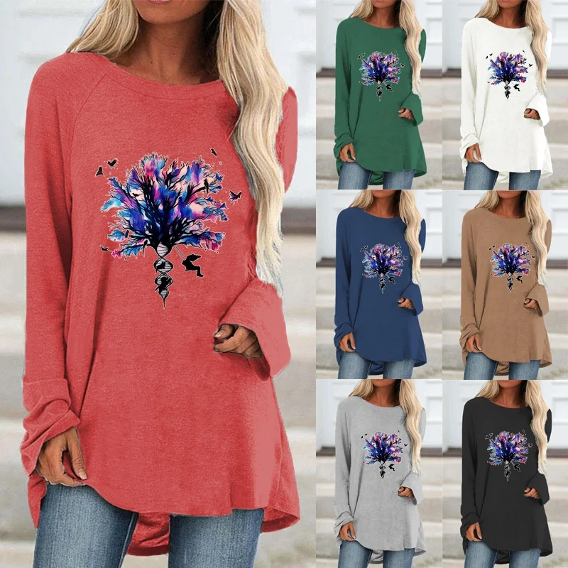 The New Women Clothing Autumn and Winter Fashion Printing Graphic Tee Long Sleeve Round Neck Plus Size Loose Casual Shirt
The New Women Clothing Autumn and Winter Fashion Printing Graphic Tee Long Sleeve Round Neck Plus Size Loose Casual Shirt