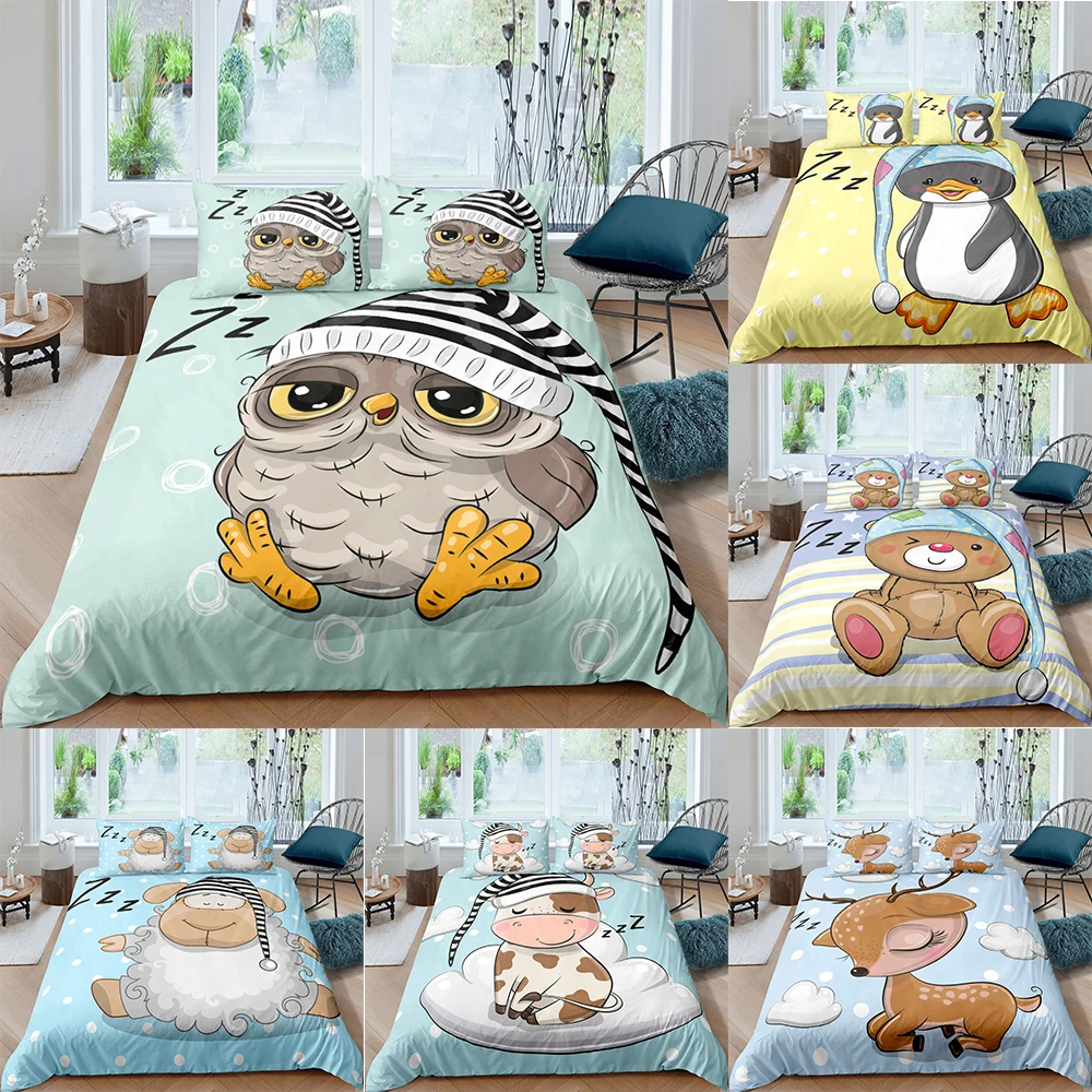 Lovely Owls Kids Pattern Bedding Set Queen Cartoon Printed Duvet Cover Bedclothes 2/3pcs Home Textiles Luxury Quilt Cover Set
Lovely Owls Kids Pattern Bedding Set Queen Cartoon Printed Duvet Cover Bedclothes 2/3pcs Home Textiles Luxury Quilt Cover Set