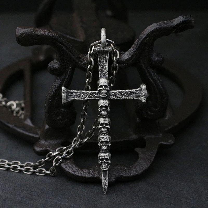Apinje Vintage 925 Sterling Silver Skull Pendant Necklace for Men Cross Punk Gothic
Apinje Vintage 925 Sterling Silver Skull Pendant Necklace for Men Cross Punk Gothic