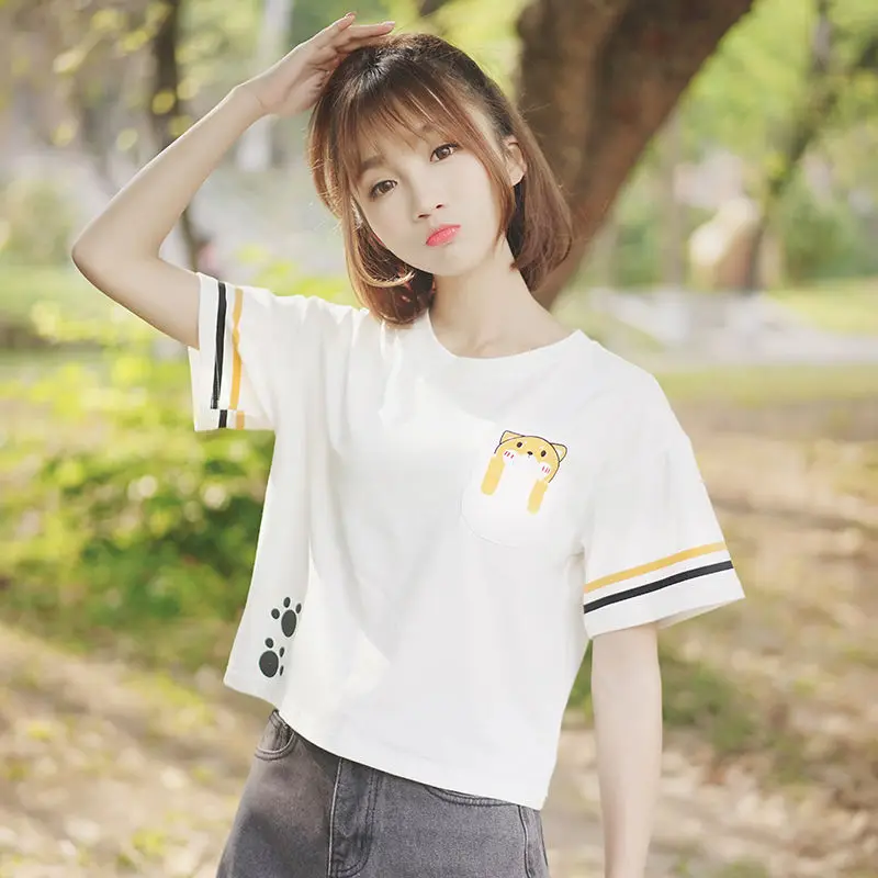 Small fresh coat short female student short sleeve T-shirt women's printed spring and summer new loose round neck shirt
Small fresh coat short female student short sleeve T-shirt women's printed spring and summer new loose round neck shirt