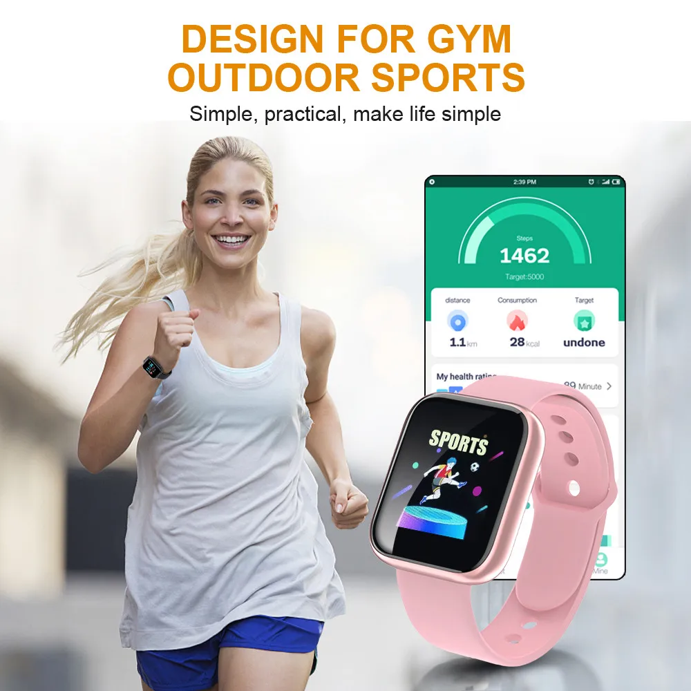 Женские спортивные Смарт-часы Y68 с Bluetooth электронные цифровые часы фитнес-трекер