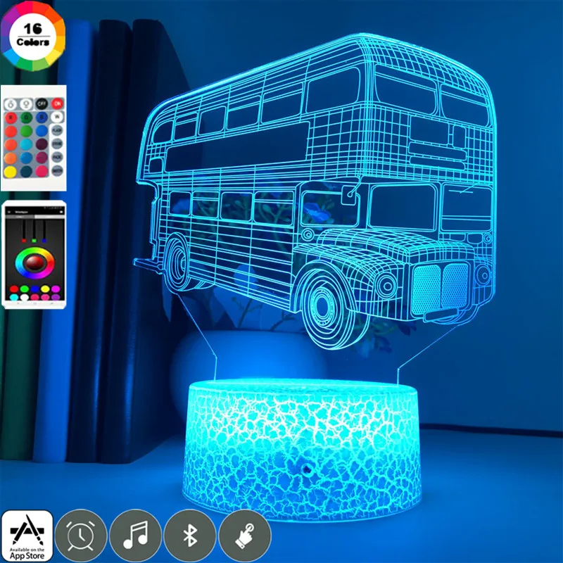 Kids Bedroom Light Double Decker Bus Vehicle LED Night Light for Children USB 3D Light Desk Lamp for Home Boys Cars Gifts Toys
Kids Bedroom Light Double Decker Bus Vehicle LED Night Light for Children USB 3D Light Desk Lamp for Home Boys Cars Gifts Toys
