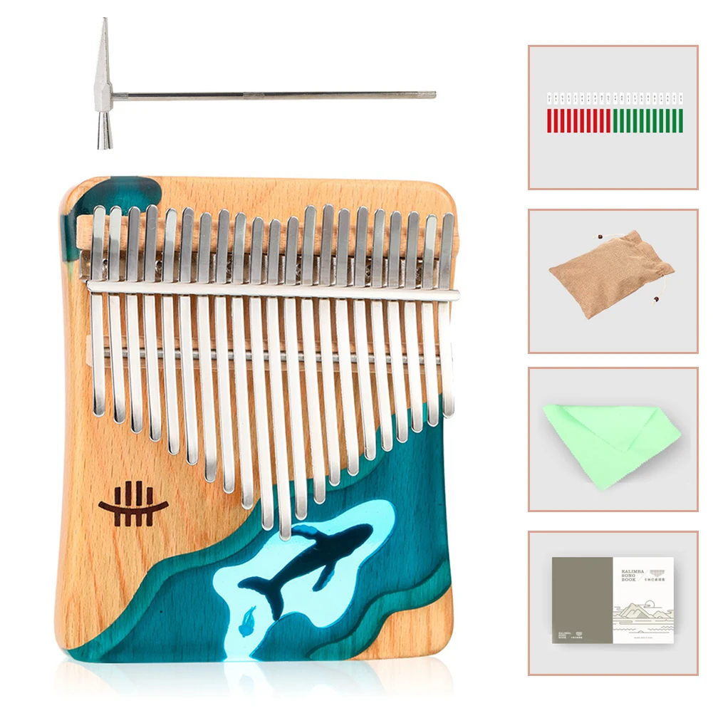21 Keys Kalimba Musical Instrument Beech Wood Blue Ocean Whale Thumb Finger Piano Lightweight Portable Music Elements for Beginn
21 Keys Kalimba Musical Instrument Beech Wood Blue Ocean Whale Thumb Finger Piano Lightweight Portable Music Elements for Beginn