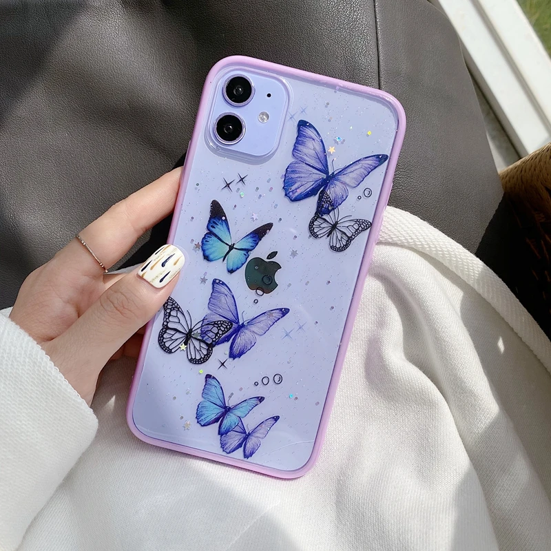 Cute Glitter Butterfly Phone Case For iPhone 11 Pro Max XR X XS Max 7 8 Plus SE 2020 Transparent Soft TPU Silicone Cover
Cute Glitter Butterfly Phone Case For iPhone 11 Pro Max XR X XS Max 7 8 Plus SE 2020 Transparent Soft TPU Silicone Cover