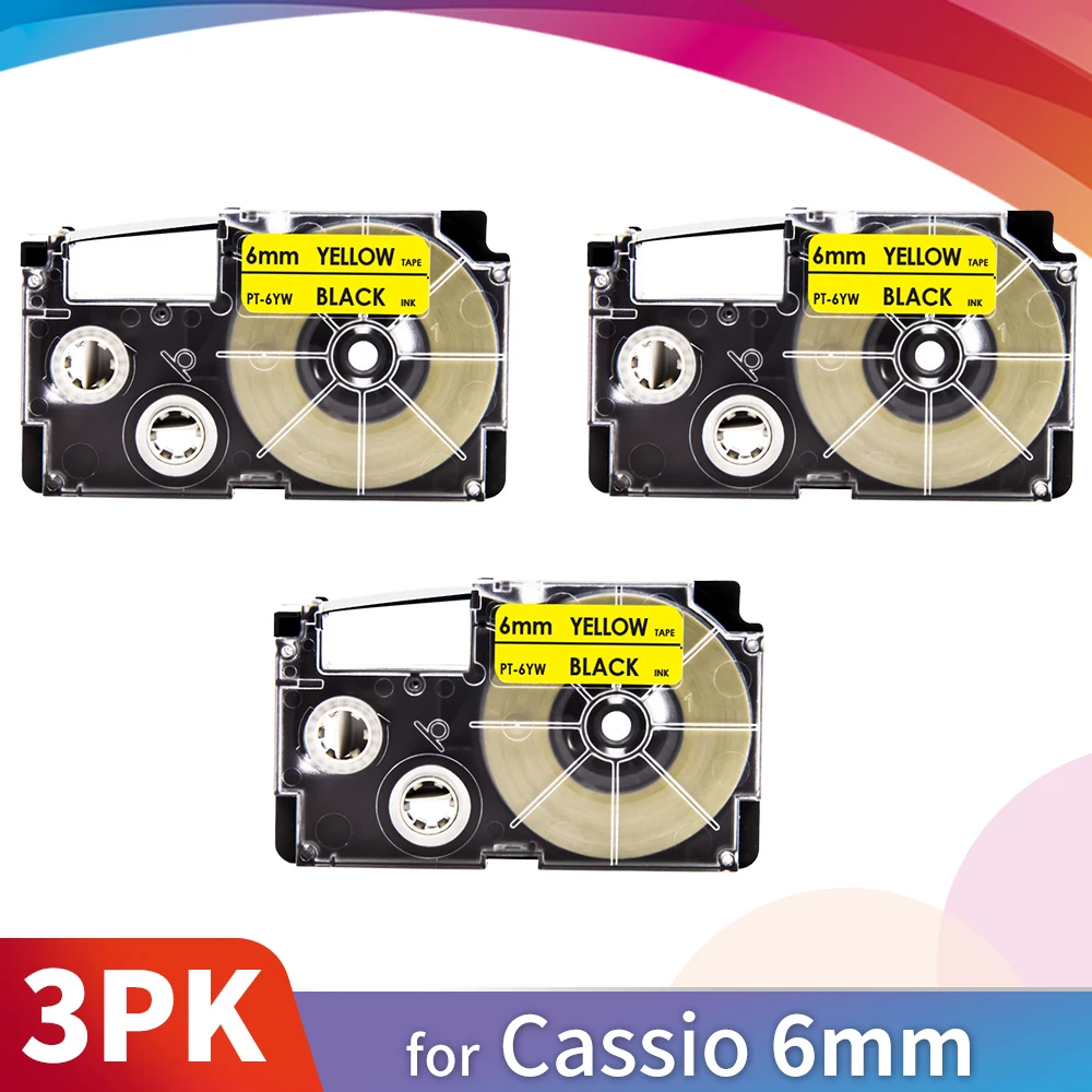 Topcolor 3PK XR-6YW Casio сменная этикеточная лента Черная на желтом XR 6YW 6 мм * 8 м для принтера этикеток Casio KL7000 KL7200 KL350 G2
Topcolor 3PK XR-6YW Casio сменная этикеточная лента Черная на желтом XR 6YW 6 мм * 8 м для принтера этикеток Casio KL7000 KL7200 KL350 G2
