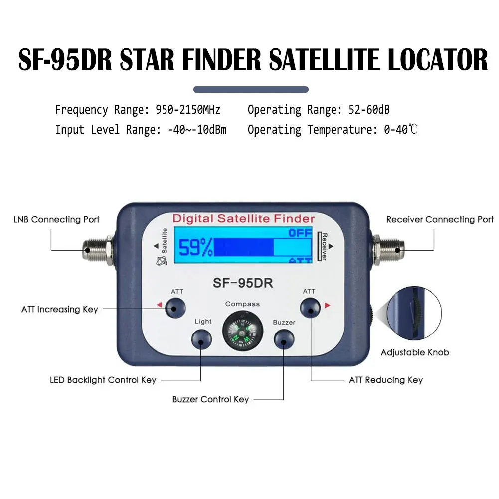Satellite Finder LCD Display Data Digital Signal Generator Receiver Finder Meter Measuring Device for Optimal Positioning
Satellite Finder LCD Display Data Digital Signal Generator Receiver Finder Meter Measuring Device for Optimal Positioning
