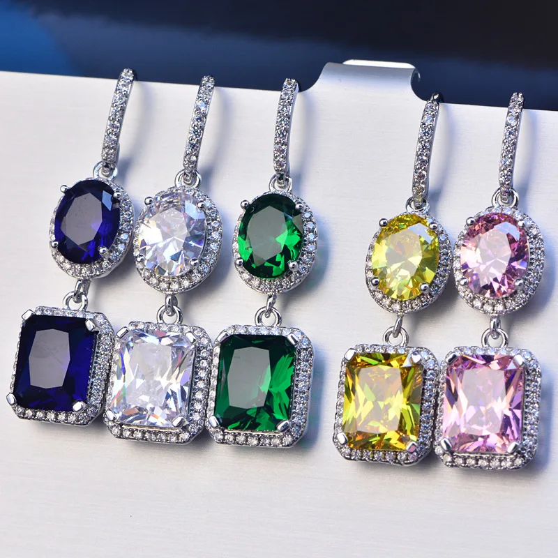 Trendy Luxury Famous Design Women Sparkling AAA+ Cubic Zircon Drop Earrings For Female Wedding Dangle Earrings pendientes mujer
Trendy Luxury Famous Design Women Sparkling AAA+ Cubic Zircon Drop Earrings For Female Wedding Dangle Earrings pendientes mujer