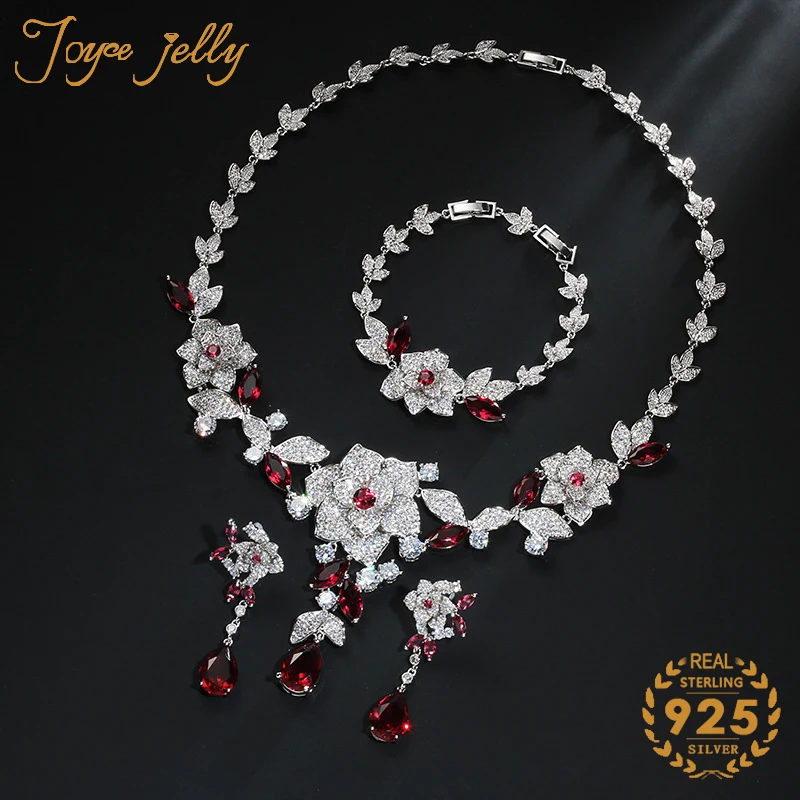 JoyceJelly High Qualtiy 925 Sterling Silver Jewerly Sets For Charm Women Bracelets Necklace Set Wedding Party Wholesale Gift
JoyceJelly High Qualtiy 925 Sterling Silver Jewerly Sets For Charm Women Bracelets Necklace Set Wedding Party Wholesale Gift