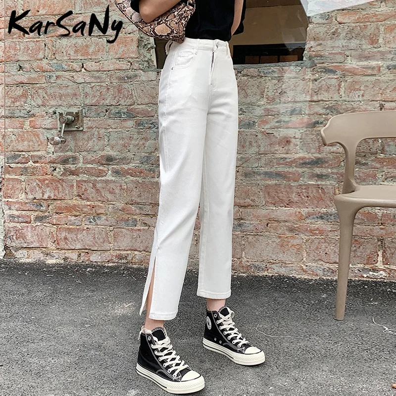 KarSaNy Straight Jeans Woman Black Denim Pants Hight Waist Capris Autumn Women White Jeans With Split Mom Denim Pant Straight
KarSaNy Straight Jeans Woman Black Denim Pants Hight Waist Capris Autumn Women White Jeans With Split Mom Denim Pant Straight