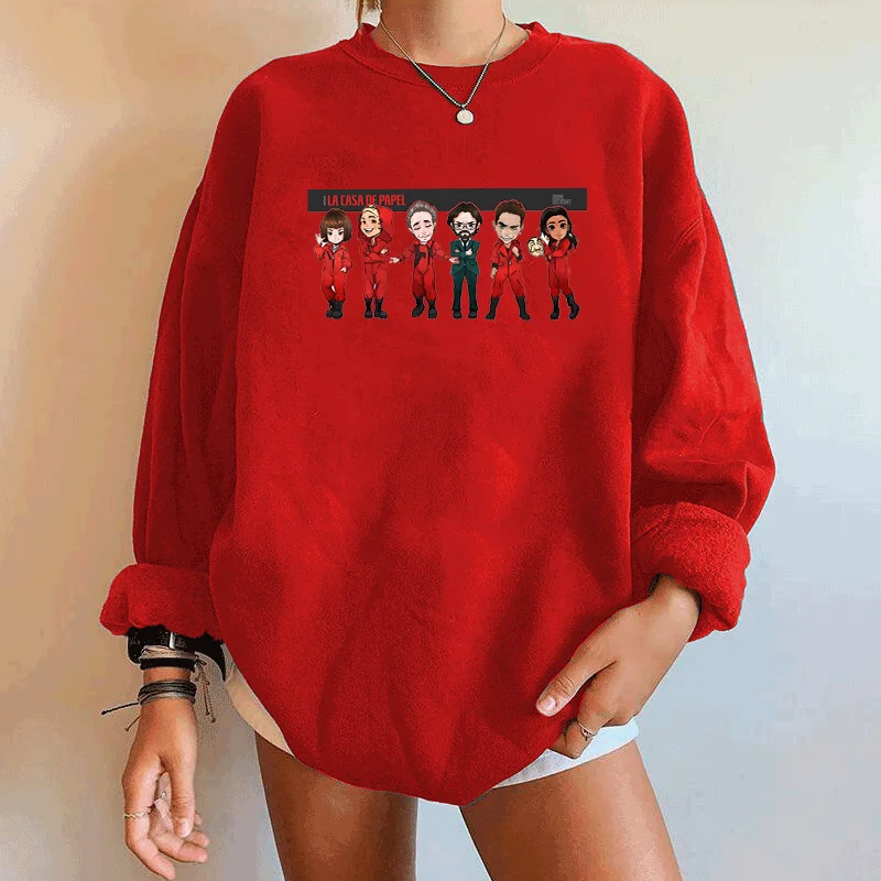La Casa De Papel Print Women Sweatshirts Drop Shoulder House of Paper Money Heist Sweatshirt Funny Female Tops Sudadera Mujer
La Casa De Papel Print Women Sweatshirts Drop Shoulder House of Paper Money Heist Sweatshirt Funny Female Tops Sudadera Mujer