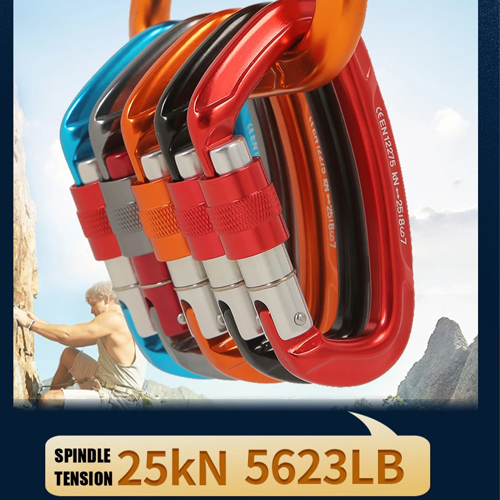 Professional Climbing Carabiners D-Shape Safety Buckle 25KN Heavy Duty Locking Carabiner for Rock Climbing Mountaineering
Professional Climbing Carabiners D-Shape Safety Buckle 25KN Heavy Duty Locking Carabiner for Rock Climbing Mountaineering