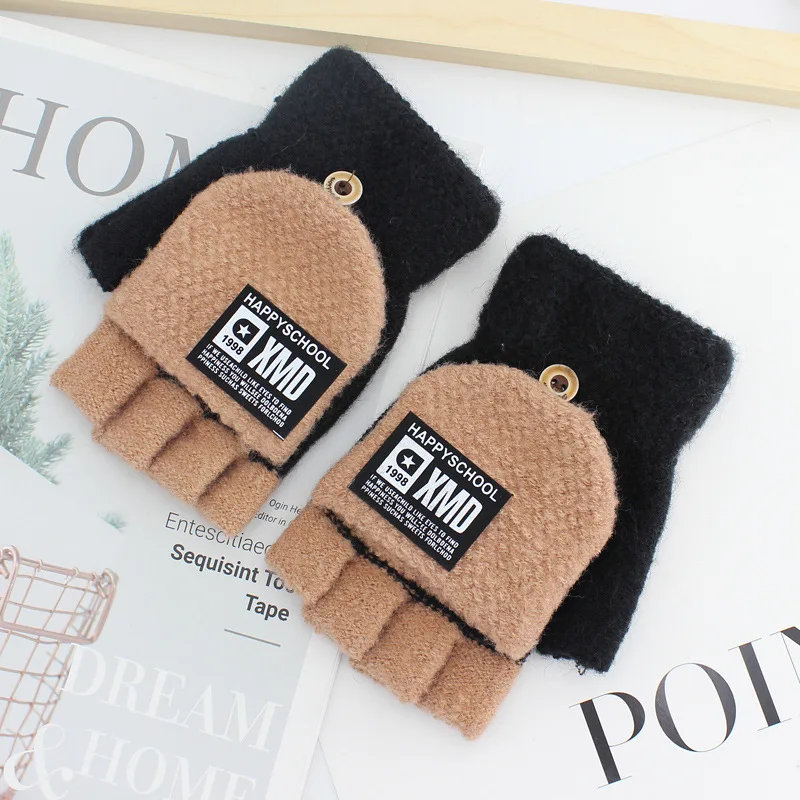 Men Thicken Hand Warmer Soft Mittens Gift Artificial Wool Half Finger Knitted Flip Gloves Autumn Winter Thermal
Men Thicken Hand Warmer Soft Mittens Gift Artificial Wool Half Finger Knitted Flip Gloves Autumn Winter Thermal