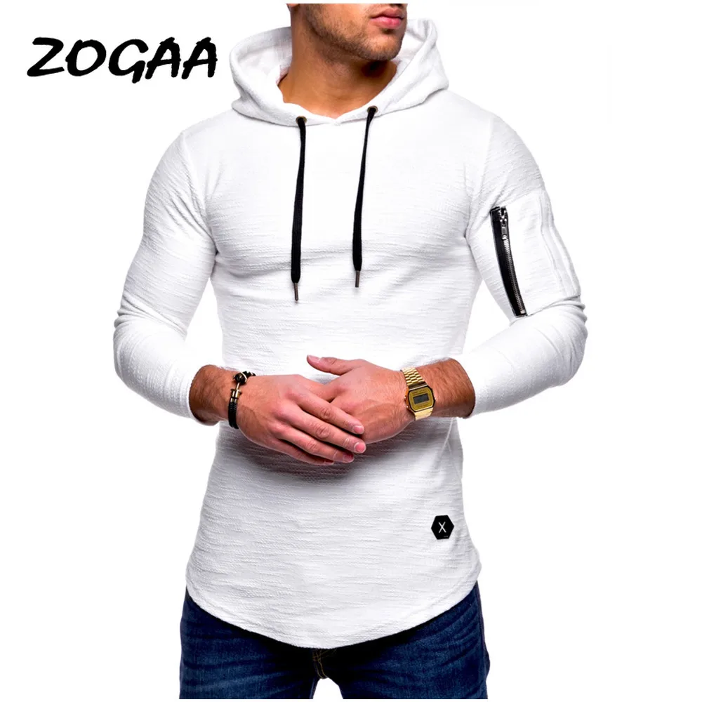 ZOGAA popular men's solid round neck hooded long sleeve T-shirt arm zipper splicing European and American style long T-shirt
ZOGAA popular men's solid round neck hooded long sleeve T-shirt arm zipper splicing European and American style long T-shirt