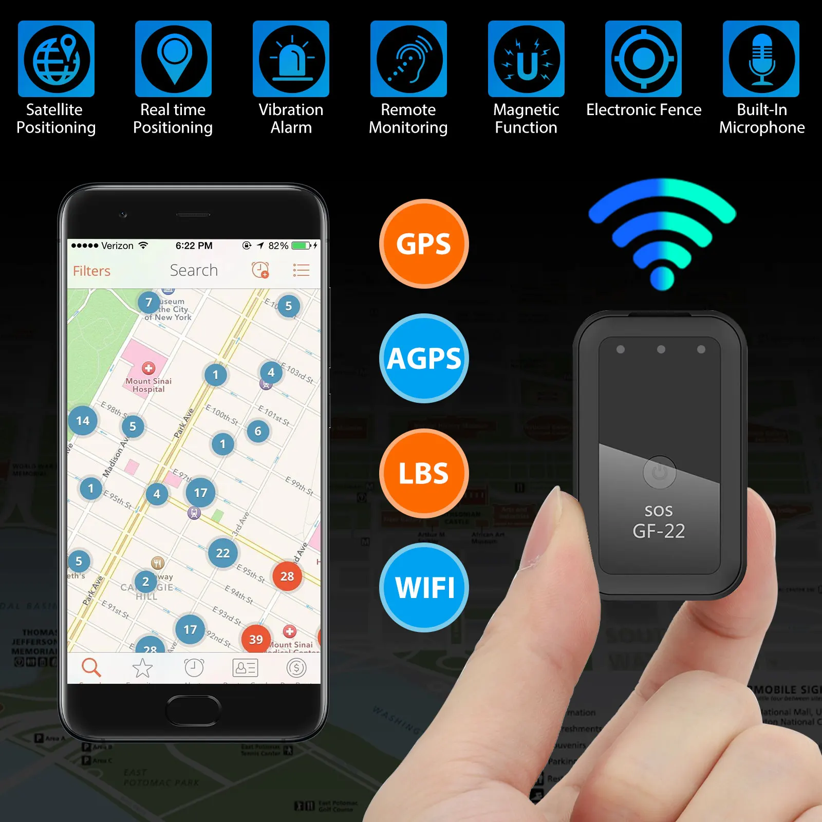 Wireless WIFI GPS Car Tracker Real-time GF22 GPS Magnetic GPRS Tracker Car Truck Vehicle Locator Anti-lost Device Mini Precise
Wireless WIFI GPS Car Tracker Real-time GF22 GPS Magnetic GPRS Tracker Car Truck Vehicle Locator Anti-lost Device Mini Precise