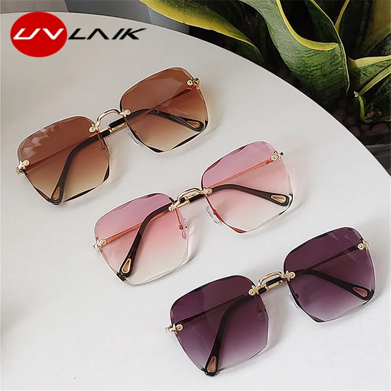 UVLAIK 2021 Gradient Sunglasses Women Rimless Square Sun Glasses Ladies Frameless Shades Eyewear UV400 Mirror
UVLAIK 2021 Gradient Sunglasses Women Rimless Square Sun Glasses Ladies Frameless Shades Eyewear UV400 Mirror