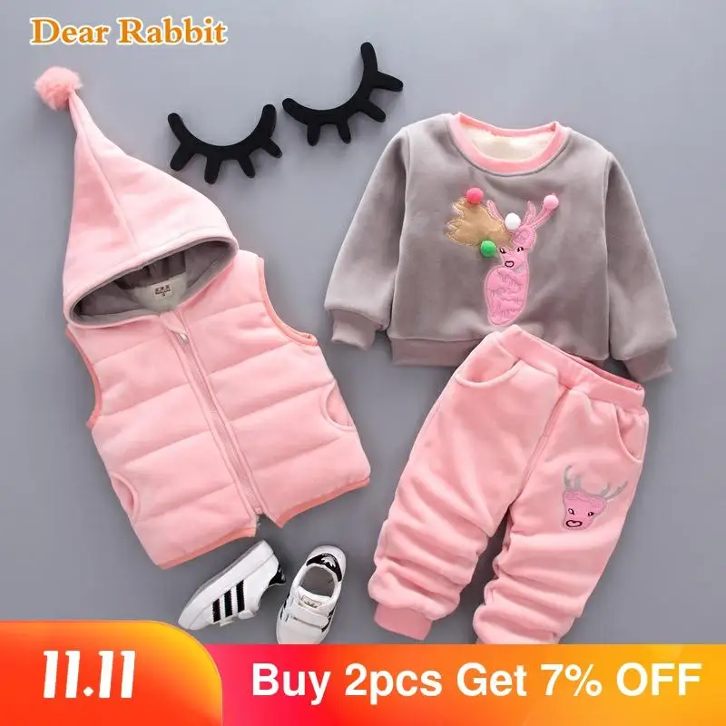 Children's clothing velvet thicken three set kids newborn clothes baby boy girl suit winter wool coat tops warm fleece jacket
Children's clothing velvet thicken three set kids newborn clothes baby boy girl suit winter wool coat tops warm fleece jacket