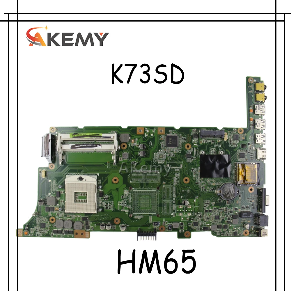 Akemy K73E/K73SD Laptop motherboard For Asus K73E K73SD K73S K73SV K73SJ P73E Test original mainboard HM65 | Компьютеры и офис