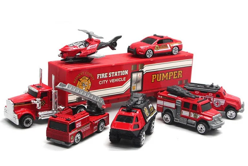 7pcs/set Fire truck vehicle set Ladder fire truck Helicopter ambulance Container truck car Alloy toy collection model kids gift
7pcs/set Fire truck vehicle set Ladder fire truck Helicopter ambulance Container truck car Alloy toy collection model kids gift