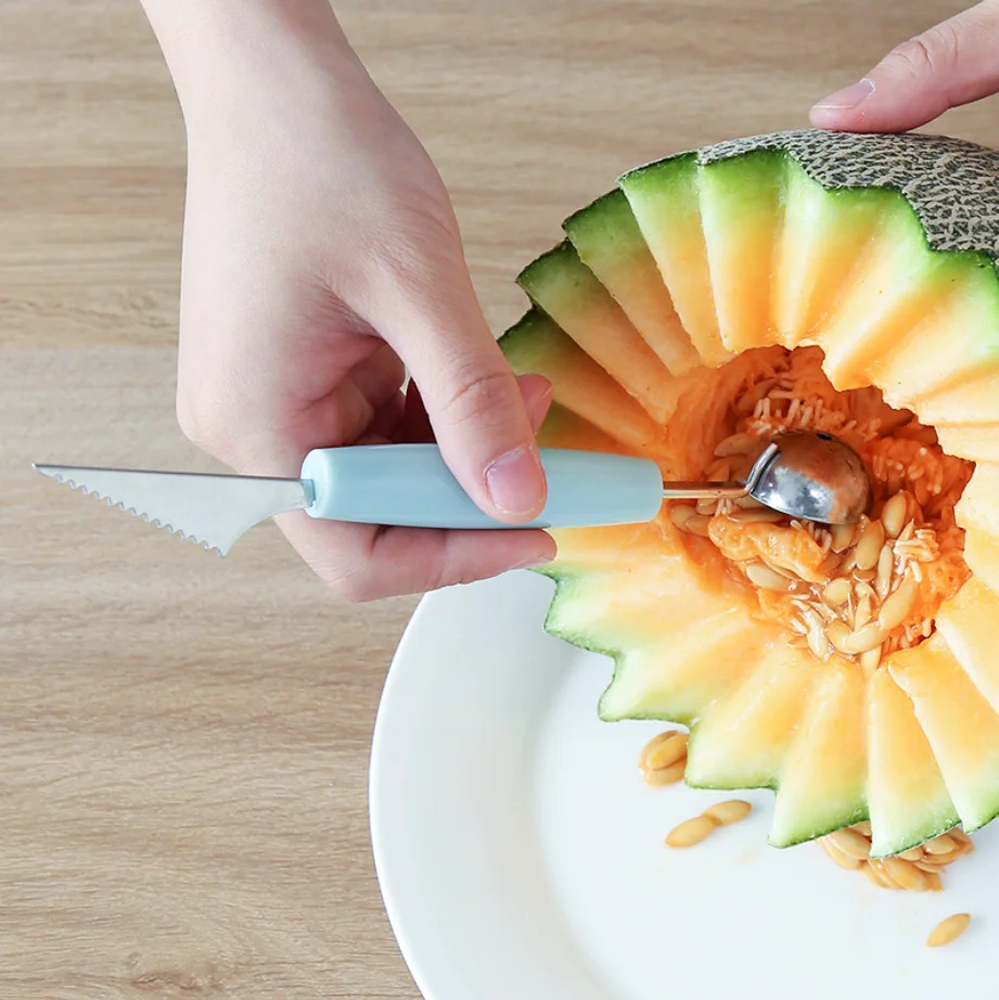 Kitchen Accessories 2 in1 Dual-head Stainless Steel Carving Knife Fruit Watermelon Ice Cream Baller Spoon Home Kitchen Gadgets
Kitchen Accessories 2 in1 Dual-head Stainless Steel Carving Knife Fruit Watermelon Ice Cream Baller Spoon Home Kitchen Gadgets