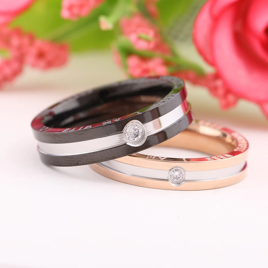 Fashion Simple Couple Ring Black Gold Two-color Edge Engraved English Single Diamond Ring Valentine's Day Hand Decoration Hot
Fashion Simple Couple Ring Black Gold Two-color Edge Engraved English Single Diamond Ring Valentine's Day Hand Decoration Hot