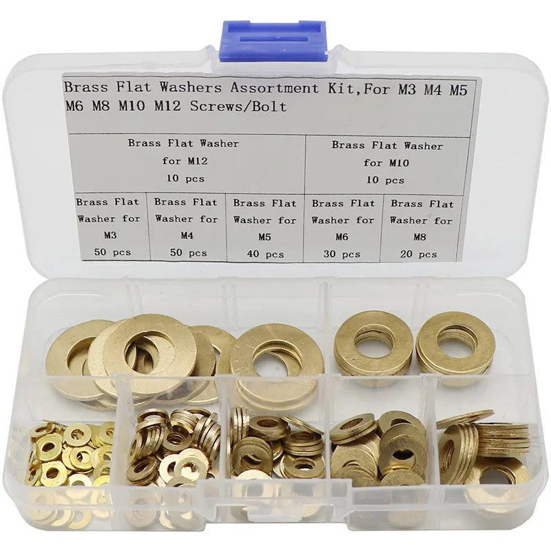 Br Flat Washer ortment Set,Copper Gasket Gasket Flat Ring Seal ortment Kit(210 Pcs,M3-M12)
Br Flat Washer ortment Set,Copper Gasket Gasket Flat Ring Seal ortment Kit(210 Pcs,M3-M12)