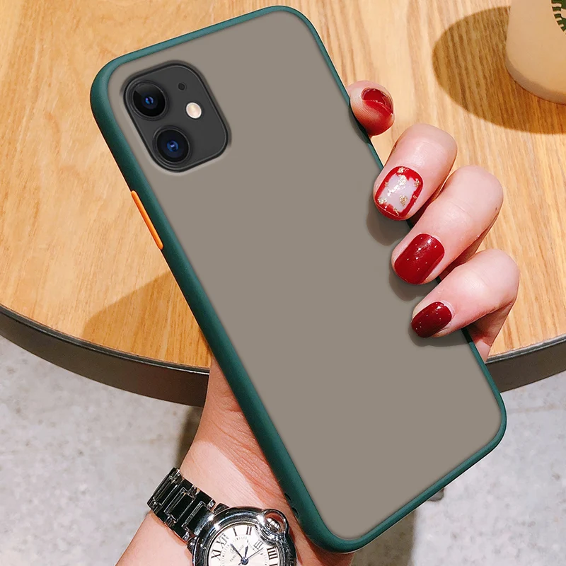 Чехол для iphone 11 12 pro max 6 7 8 plus x xr xs силиконовый матовый Мягкий противоударный чехол
