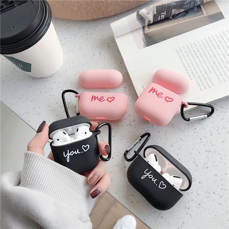 Пара стиль You Me беспроводной для iPhone airpods Pro 1 2 3 гарнитура чехол Мягкий ТПУ парные