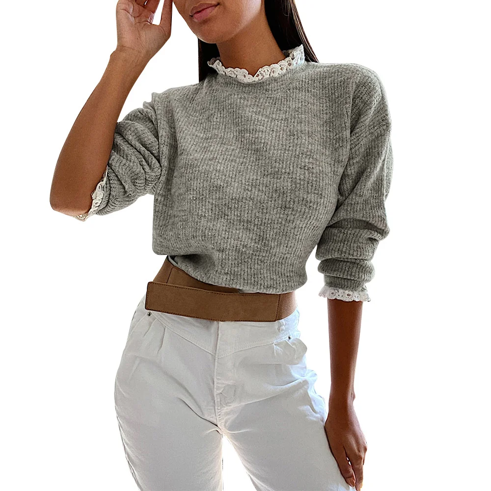 High Quality Lace Turtleneck Sweater Women Pullover Autumn Winter Solid Knitted Sweater Casual Female Vintage Oversized
High Quality Lace Turtleneck Sweater Women Pullover Autumn Winter Solid Knitted Sweater Casual Female Vintage Oversized
