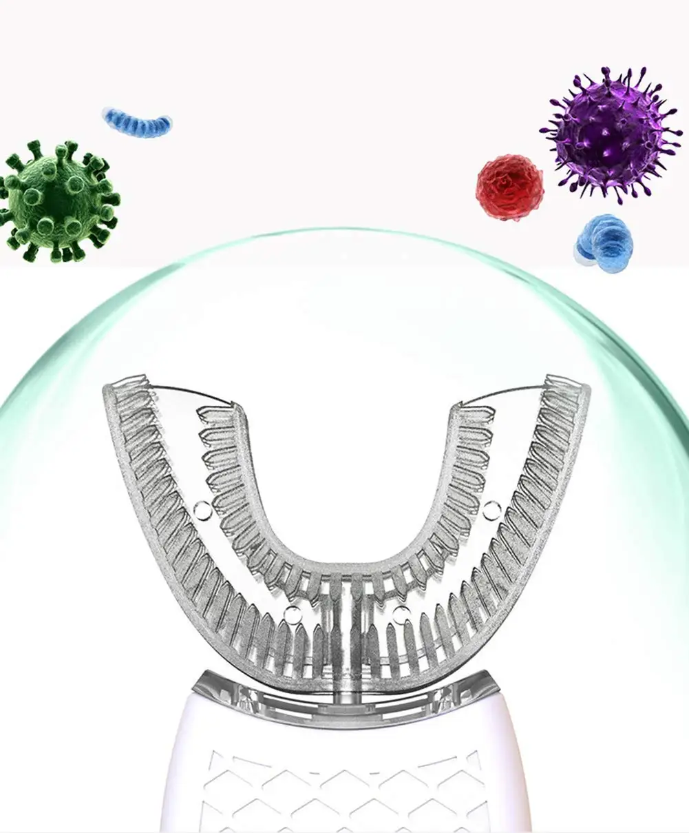 360 Degrees Soft U Type Tooth Brush Silicon Head Sonic Electric Toothbrush USB Charge Full Automatic Waterproof Teeth Whitening
360 Degrees Soft U Type Tooth Brush Silicon Head Sonic Electric Toothbrush USB Charge Full Automatic Waterproof Teeth Whitening