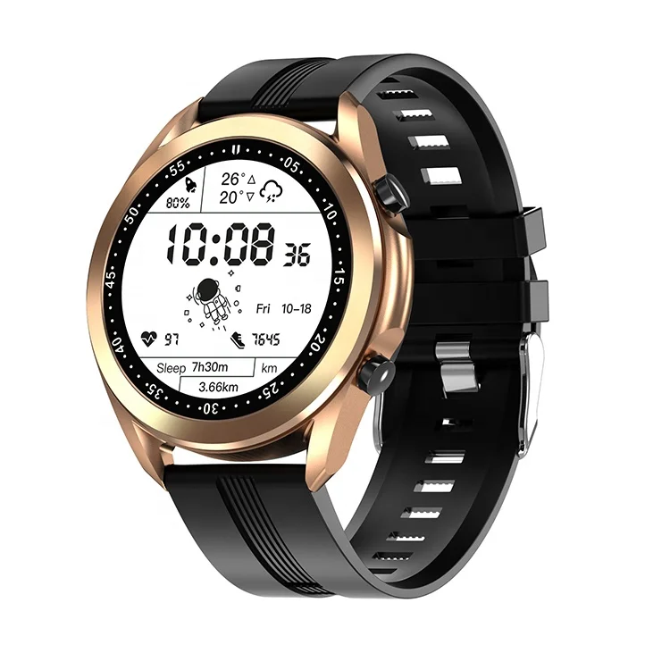 Смарт-часы DW95 мужские 2021 с кнопкой SOS отображением температуры тела кожаные