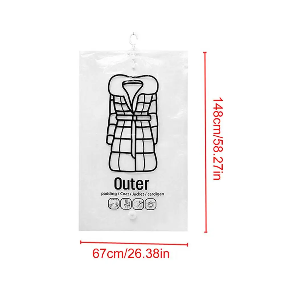 Hanging Transparent Vacuum Storage Bag For Clothes Organizer Saver Space Bag Holder Folding Bags Pack Garment Dustproof
Hanging Transparent Vacuum Storage Bag For Clothes Organizer Saver Space Bag Holder Folding Bags Pack Garment Dustproof
