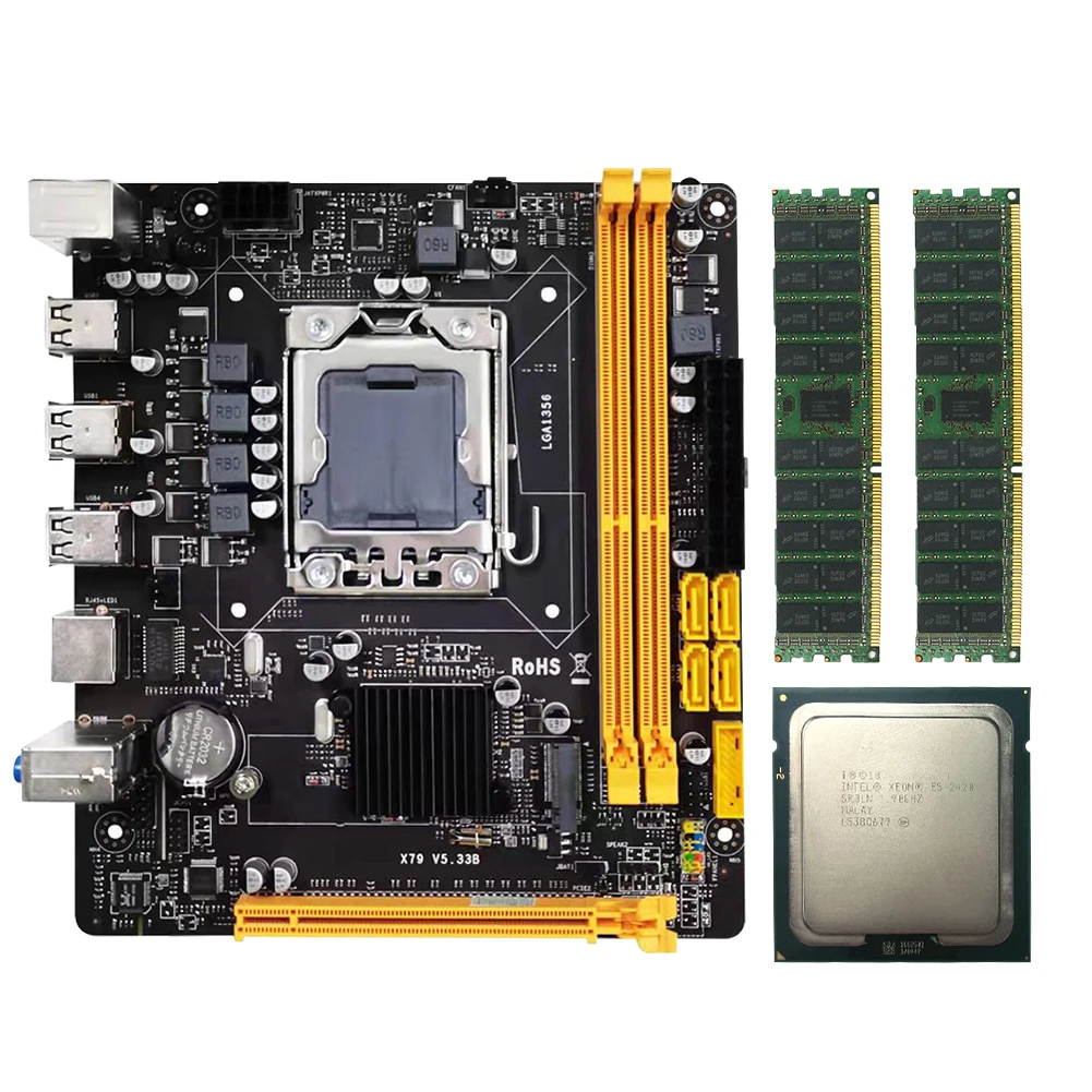 Материнская плата для компьютера X79 материнская плата LGA 1356 + E5 2420 ЦПУ + 2x8G DDR3 ECC память комплект ПК плата для процессора Xeon E5
Материнская плата для компьютера X79 материнская плата LGA 1356 + E5 2420 ЦПУ + 2x8G DDR3 ECC память комплект ПК плата для процессора Xeon E5