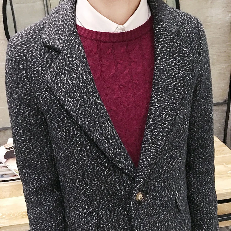Autumn and winter, new leisure, long windbreaker, suit coat, slim fashion, simple men's coat
Autumn and winter, new leisure, long windbreaker, suit coat, slim fashion, simple men's coat