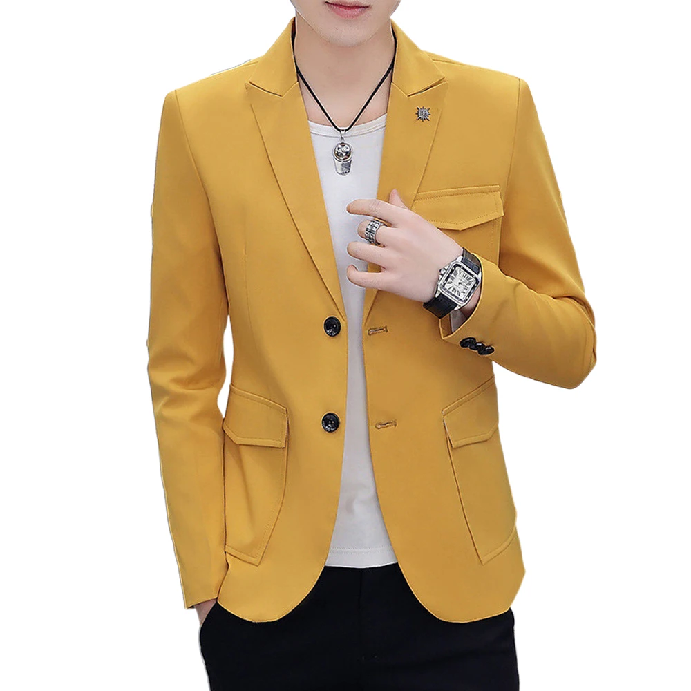 Men's casual small suit spring autumn single-breasted blazers for men tops yellow jacket youth handsome thin jacket top trench
Men's casual small suit spring autumn single-breasted blazers for men tops yellow jacket youth handsome thin jacket top trench