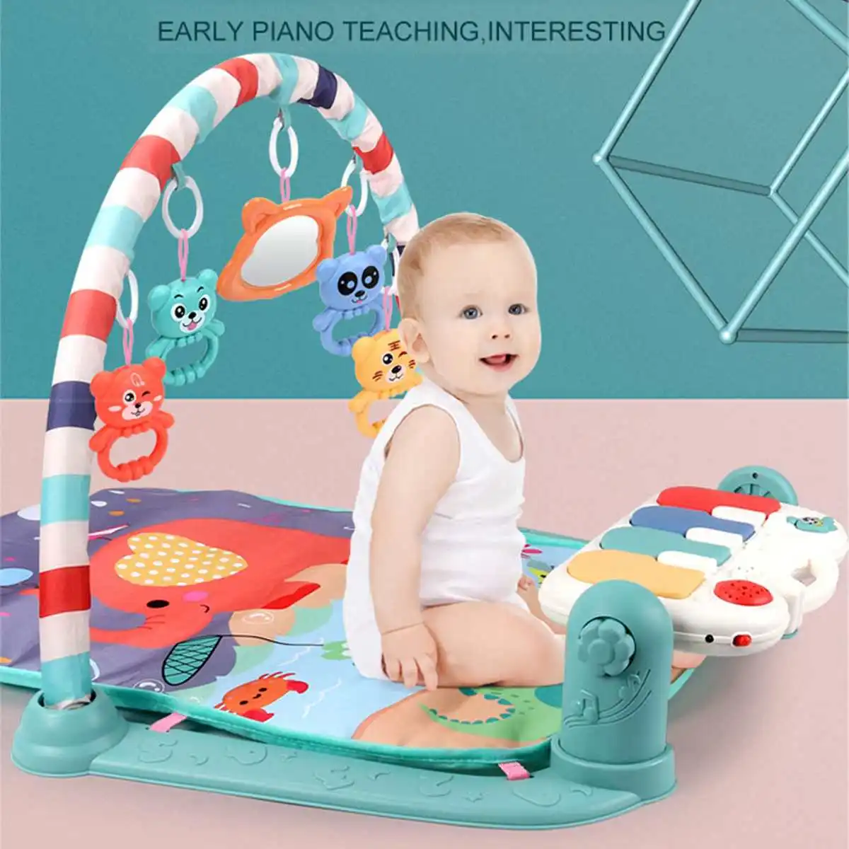 3 In 1 Baby Infant Gym Play Mat Fitness Music Piano Hanging Toy Projector Early Educational Puzzle Carpet Kids Rug 76x56x43cm
3 In 1 Baby Infant Gym Play Mat Fitness Music Piano Hanging Toy Projector Early Educational Puzzle Carpet Kids Rug 76x56x43cm